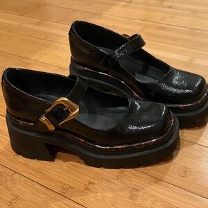 Sam Edelman Black Mules with Gold Buckle